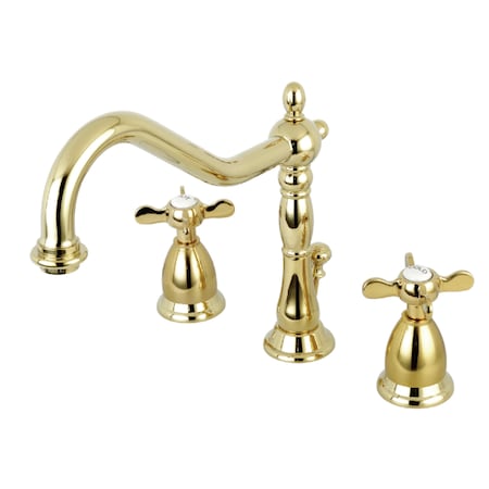 Kingston Brass 8" Widespread Bathroom Faucet, Polished Brass KS1992BEX